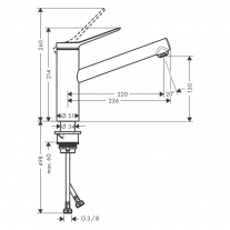 Baterie de bucatarie, Hansgrohe, Zesis M33 150, negru mat