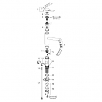 Baterie de bucatarie, Hansgrohe, Zesis M33 150, negru mat