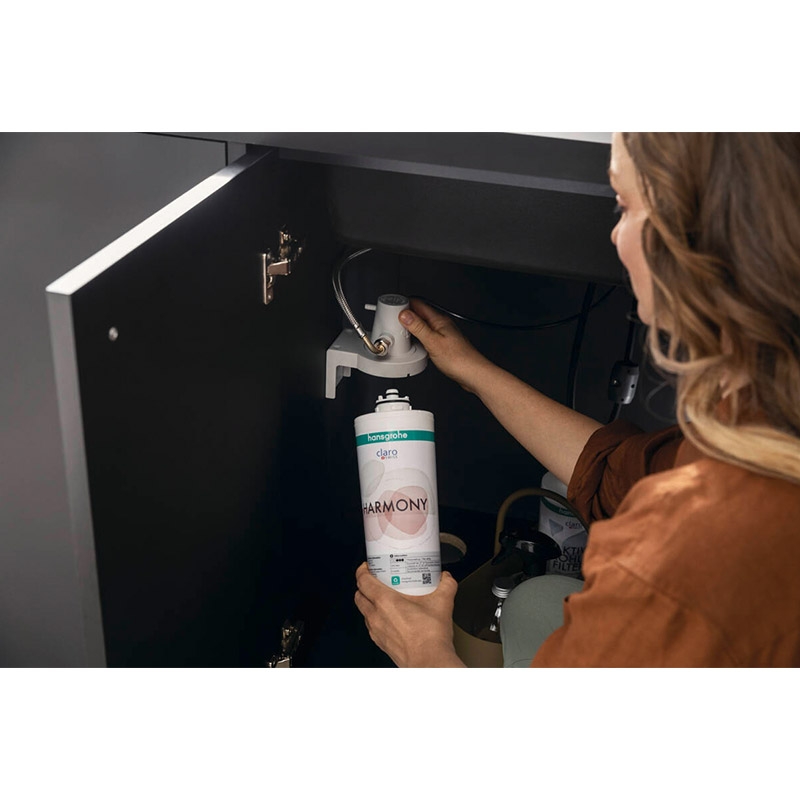 Baterie de bucatarie, Hansgrohe, Aqittura M91 210, sBox, pipa extractibila, negru mat