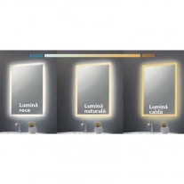 Oglinda Fluminia, Public-V, cu iluminare LED, 50 x 70 cm
