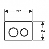 Clapeta cu actionare dubla, Geberit, Omega20, cu suprafata easy-to-clean, crom mat