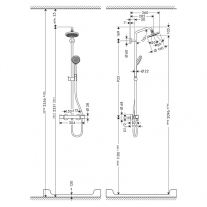 Set de dus, Hansgrohe, Croma 160, 1 jet, cu baterie termostatata, crom