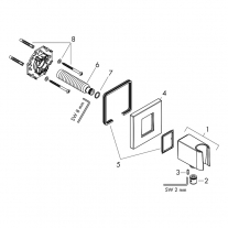 Cot racord, Hansgrohe, FixFit E, cu suport pentru para de dus, negru mat
