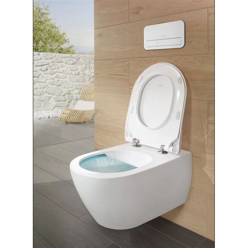 Set vas WC suspendat, Villeroy & Boch, Subway 2.0, cu capac SoftClose si QuickRelease, CeramicPlus, alb alpin