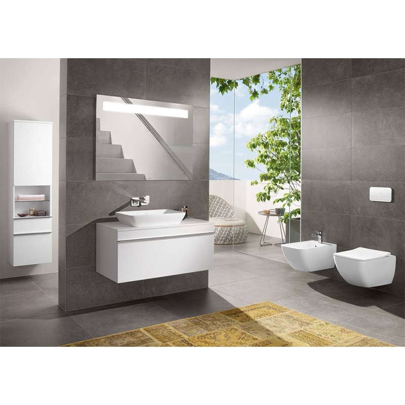 Set vas wc suspendat, Villeroy & Boch, Venticello, cu capac soft close si quick release, alb alpin