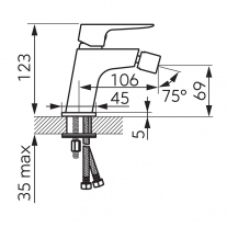 Baterie de bideu, Ferro, Vitto Verdeline, auriu lucios