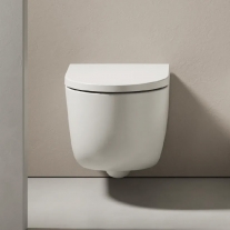 Set vas WC suspendat Hatria, Futura, cu capac WC, rimless, alb