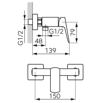 Baterie dus, Ferro, Vitto Verdeline, crom