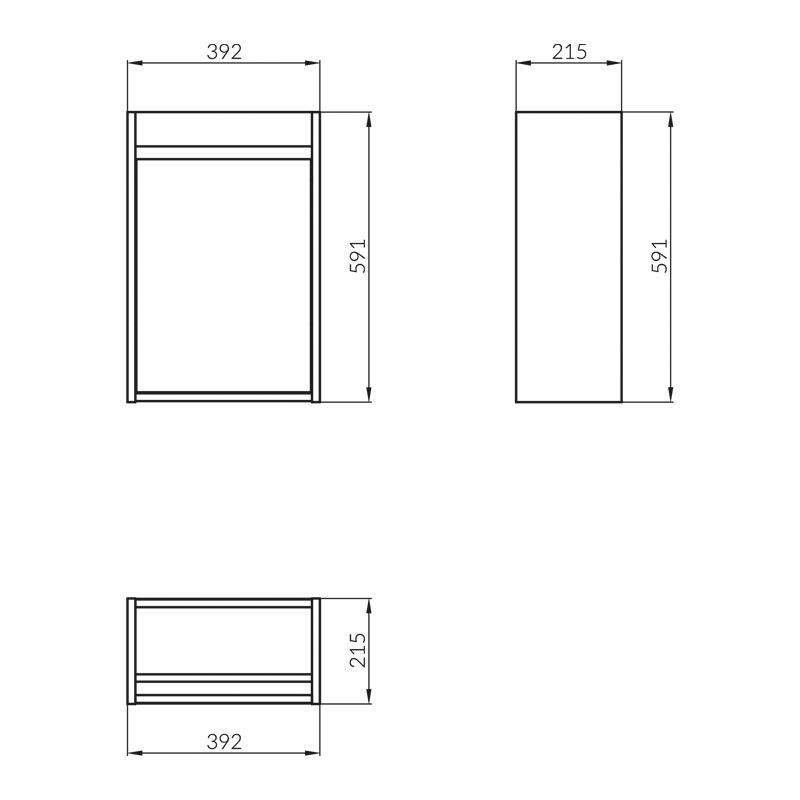 Mobilier suspendat, Cersanit, Crea, 40 cm, stejar