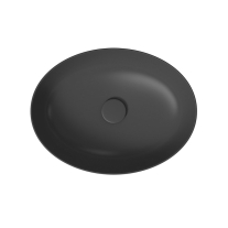 Lavoar pe blat, Cersanit, Larga, oval, 50 cm, antracit mat