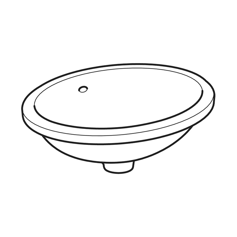 Lavoar sub blat, Geberit, VariForm, oval, 49,5 cm, alb