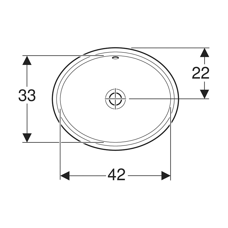 Lavoar sub blat, Geberit, VariForm, oval, 49,5 cm, alb