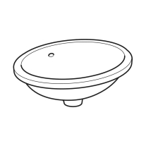 Lavoar sub blat, Geberit, VariForm, oval, 49,5 cm, alb