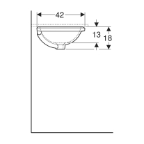 Lavoar sub blat, Geberit, VariForm, oval, 49,5 cm, alb