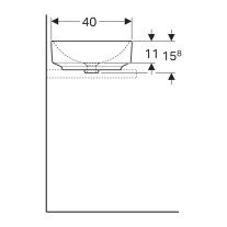 Lavoar pe blat, Geberit, VariForm, oval, 55 cm, alb