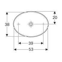 Lavoar pe blat, Geberit, VariForm, oval, 55 cm, alb