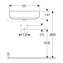 Lavoar pe blat, Geberit, VariForm, dreptunghiular, 55 cm, alb