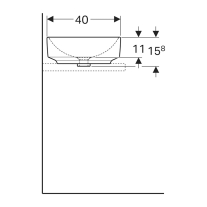 Lavoar pe blat, Geberit, VariForm, dreptunghiular, 55 cm, alb
