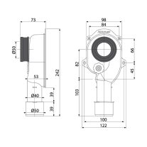 Sifon, Alcadrain, pentru pisoar, vertical