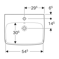 Lavoar suspendat, Geberit, Selnova Square, 60 cm, alb
