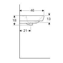Lavoar suspendat, Geberit, Selnova Square, 60 cm, alb