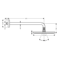 palarie de dus, Hansgrohe, Raindance S 240, 1 jet, cu brat, crom