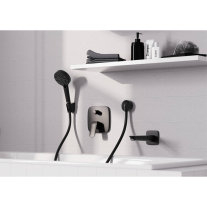 Pipa de umplere pentru cada, Hansgrohe, Logis, negru mat