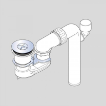 Sifon cu preaplin ascuns, Villeroy & Boch, ViFlow, cu capac ventil alb