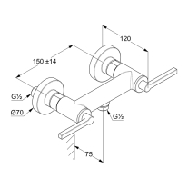 Baterie de duș, Kludi, Nova Fonte, negru mat