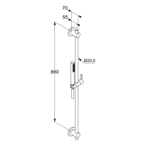 Set de duș, Kludi, Nova Fonte, cu pară 1S, bară 90cm și furtun de duș, crom