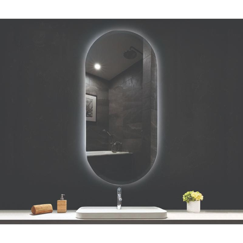 Oglindă, Fluminia, Dali Ambient 50, ovală, cu iluminare LED, 3 culori, dezaburire