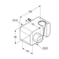 Cot racord cu suport dus și robinet debit, Kludi, A-QA, crom