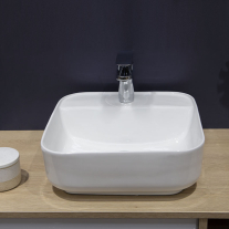 Lavoar pe blat, Fluminia, Juno-38, pătrat, 38,5 x 38,5 cm, alb