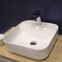 Lavoar pe blat, Fluminia, Juno-38, pătrat, 38,5 x 38,5 cm, alb