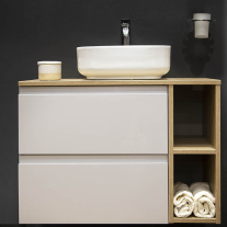 Lavoar pe blat, Fluminia, Juno-38, pătrat, 38,5 x 38,5 cm, alb