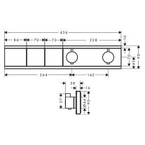 Baterie de duș, Hansgrohe, RainSelect, termostatată, parte vizibilă, bronz periat