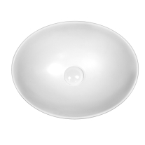 Lavoar pe blat, Fluminia, Rio, oval, 40 x 33 cm, alb mat