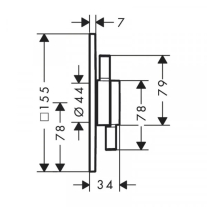 Baterie cadă-duș, Hansgrohe, DuoTurn E, bronz periat