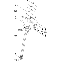 Baterie lavoar, Kludi, Pure & Easy, fără ventil, 60 mm, crom