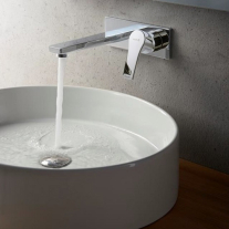 Baterie lavoar, Kludi, Ameo, montaj pe perete, pipă 18,5 cm, crom