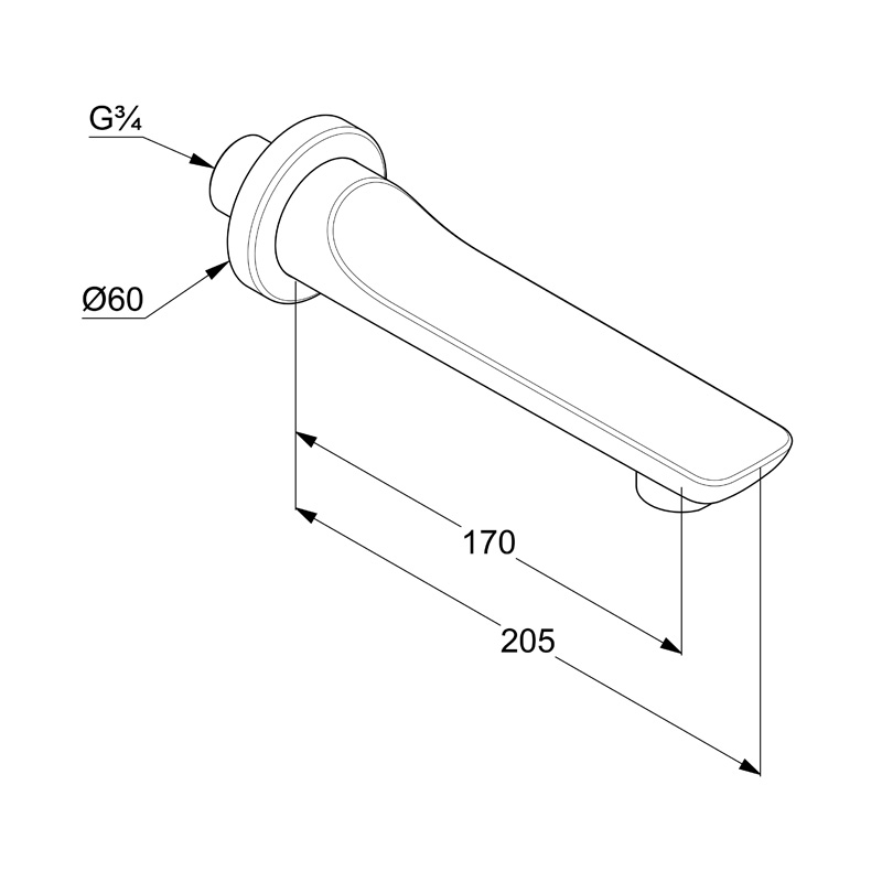 Pipă umplere cadă, Kludi, Balance, 17 cm, alb mat
