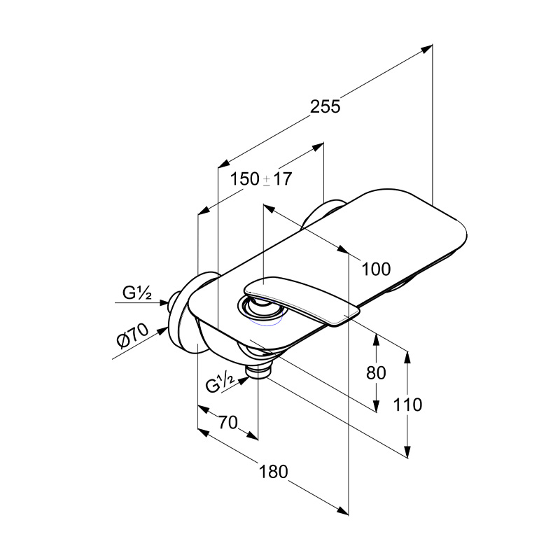 Baterie de duș, Kludi, Balance, alb mat