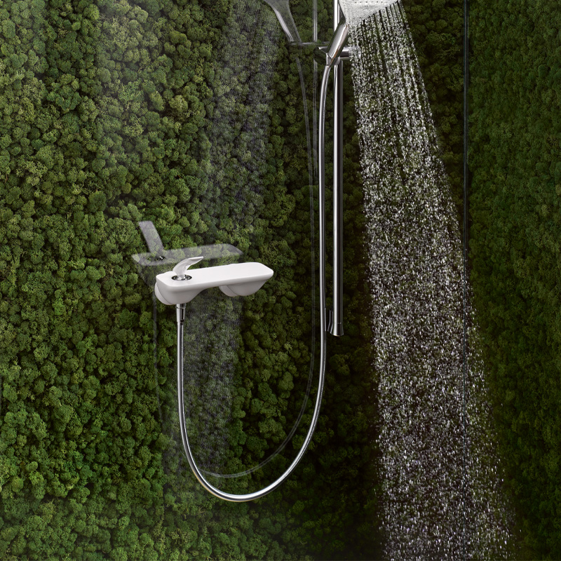 Baterie de duș, Kludi, Balance, alb mat