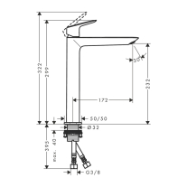 Baterie înaltă pentru lavoar Hansgrohe, Logis 240 Fine, negru mat