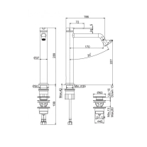 Baterie înaltă pentru lavoar FIMA Carlo Frattini, Snap 227, cu ventil click-clack, crom