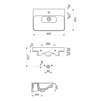 Lavoar pentru mobilier, Cersanit, Mille, 60 cm, alb