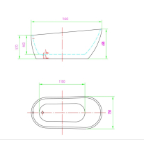 Cada freestanding, Florida, Natalia P-160, cu instalație completa, alb