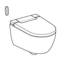 Set vas WC suspendat, Geberit, AquaClean Alba, capac cu funcție de bideu, TurboFlush, alb