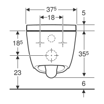 Set vas WC suspendat, Geberit, AquaClean Alba, capac cu funcție de bideu, TurboFlush, alb