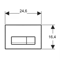 Clapetă de acționare, Geberit, Delta 50, 2 volume de spălare, negru mat